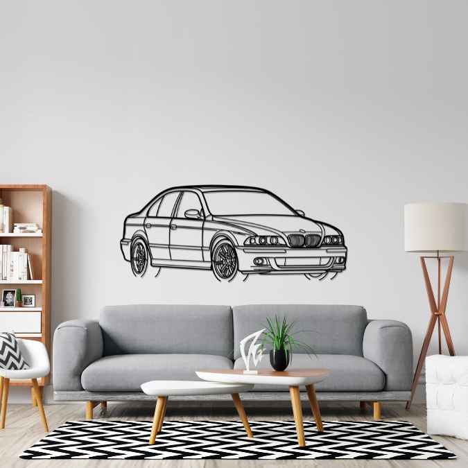 E39 M5 Angle Silhouette Metal Wall Art