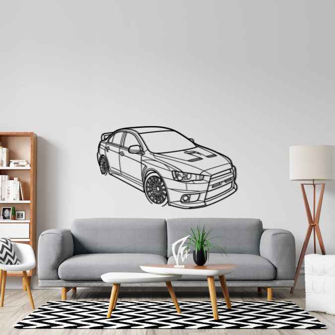 Lancer Evo X GSR 2013 Angle Silhouette Metal Wall Art