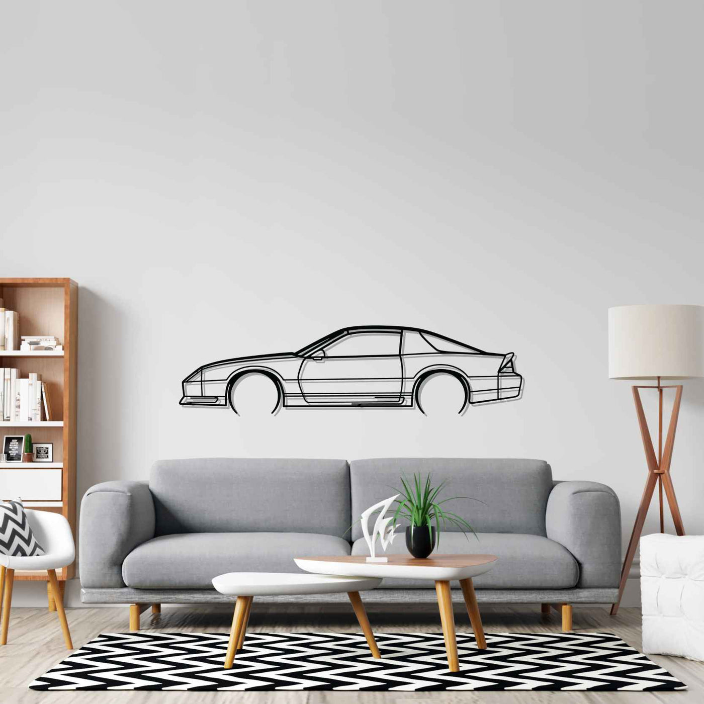 Camaro RS 1992 Detailed Silhouette Metal Wall Art