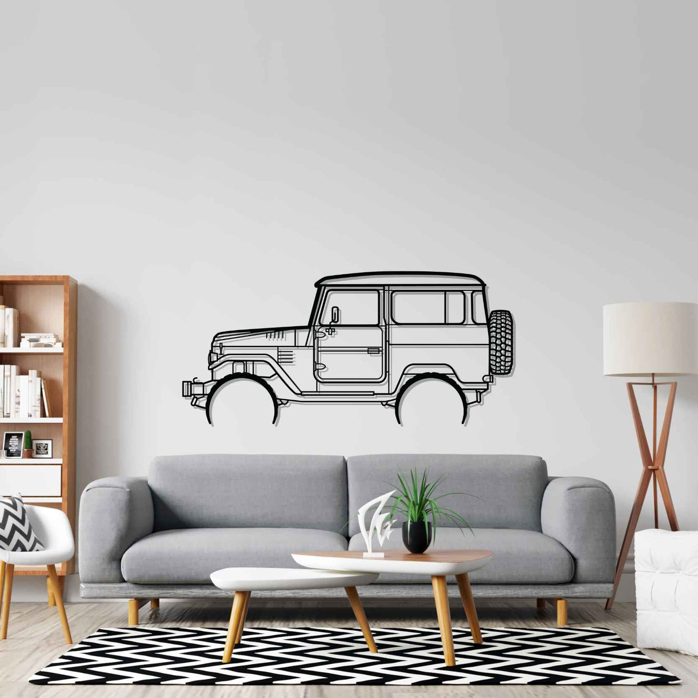 FJ40 1977 Detailed Silhouette Metal Wall Art