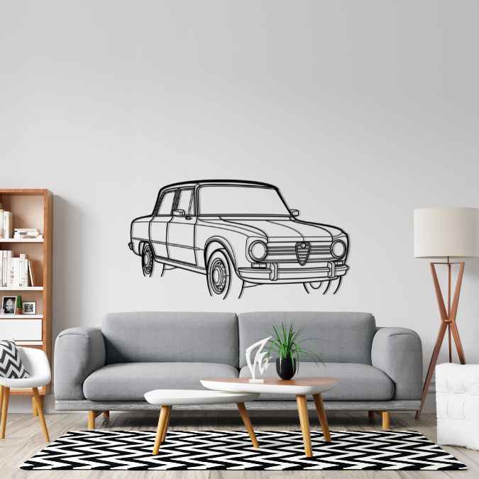 Giulia 1970 Angle Silhouette Metal Wall Art