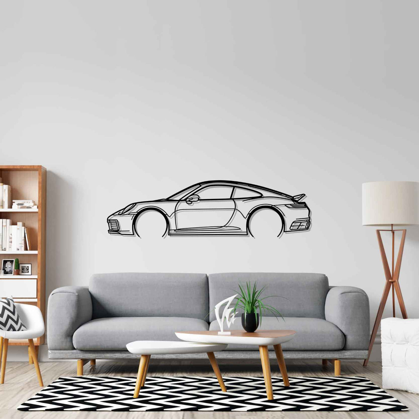 911 model 992 Detailed Silhouette Metal Wall Art