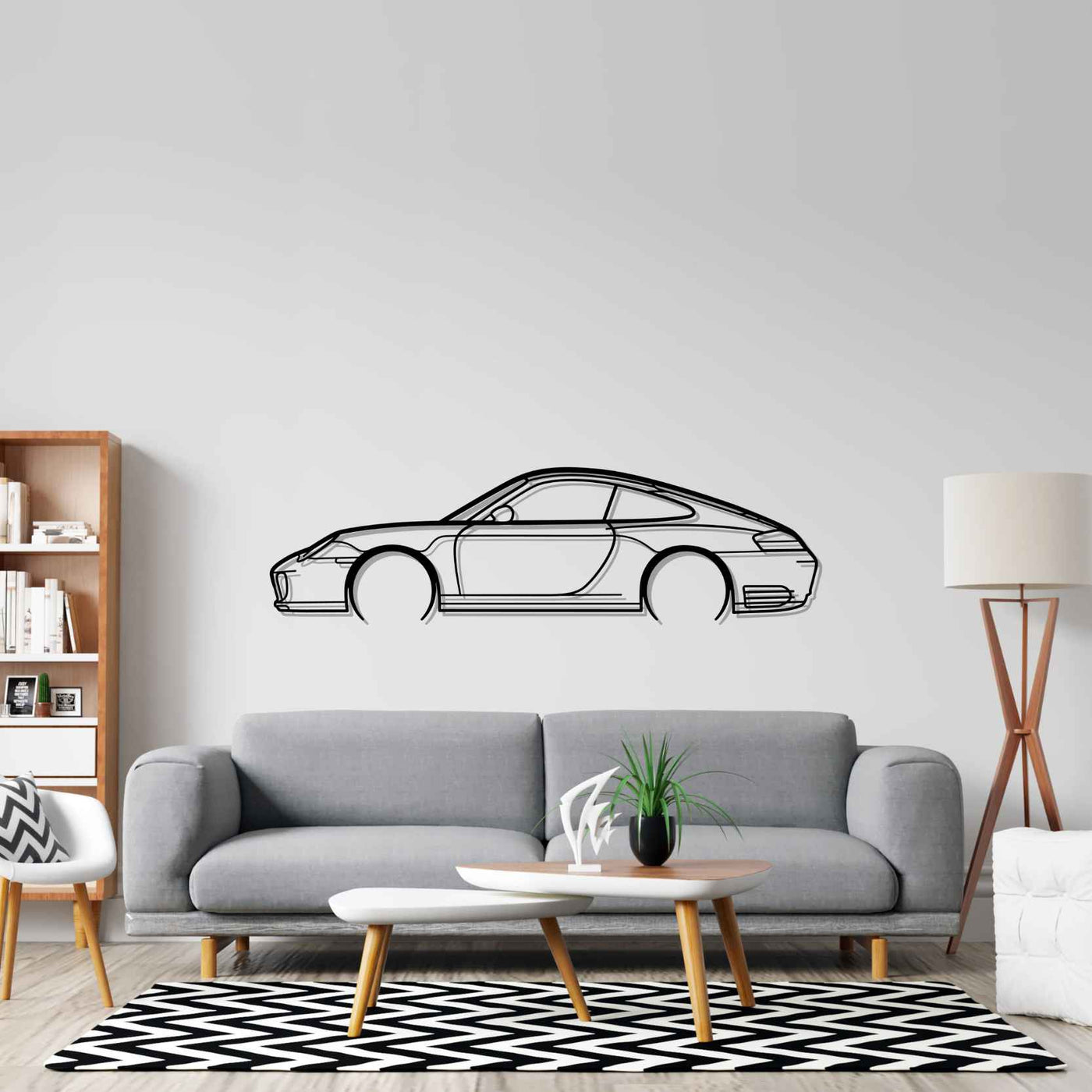 911 model 996.2 4S Detailed Silhouette Metal Wall Art