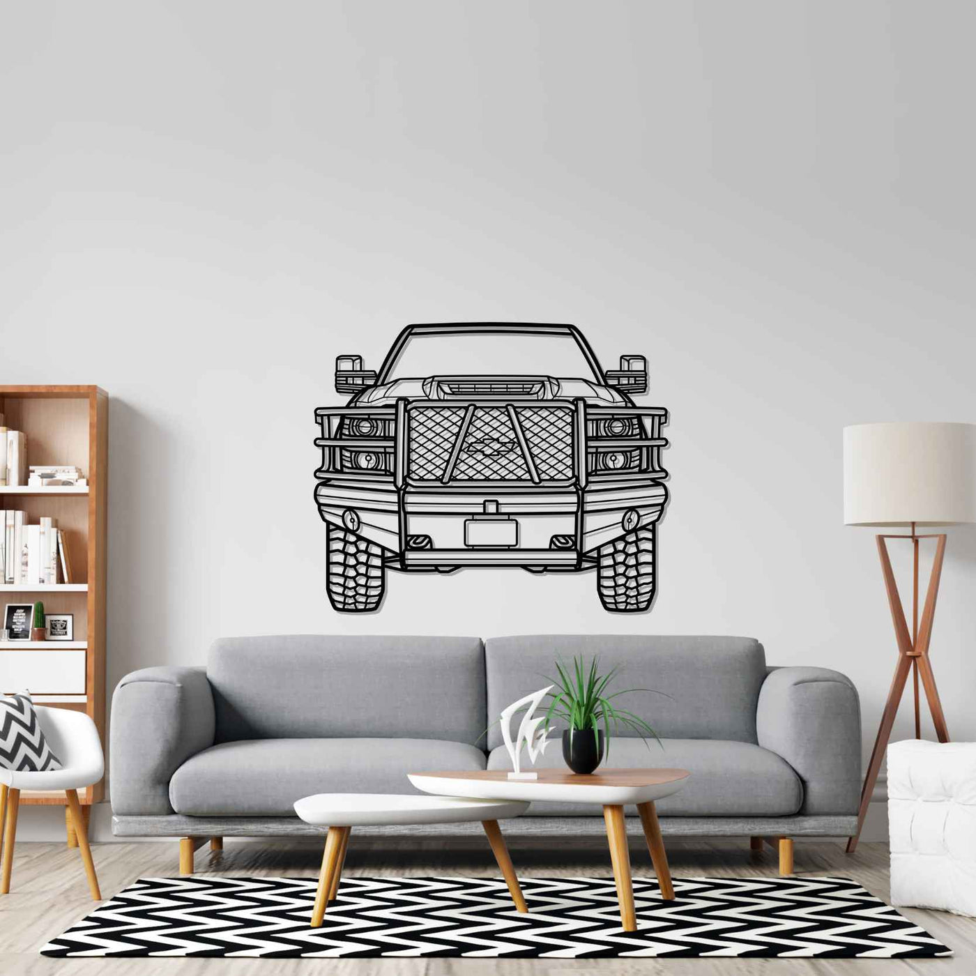 Silverado Front Silhouette Metal Wall Art