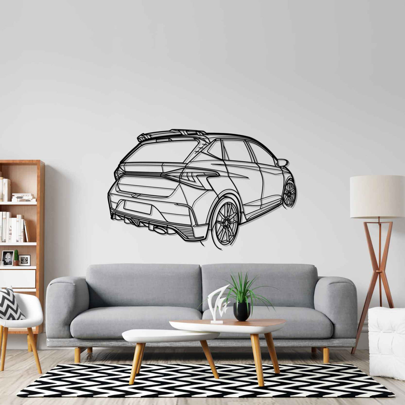 i20N Back Angle Silhouette Metal Wall Art