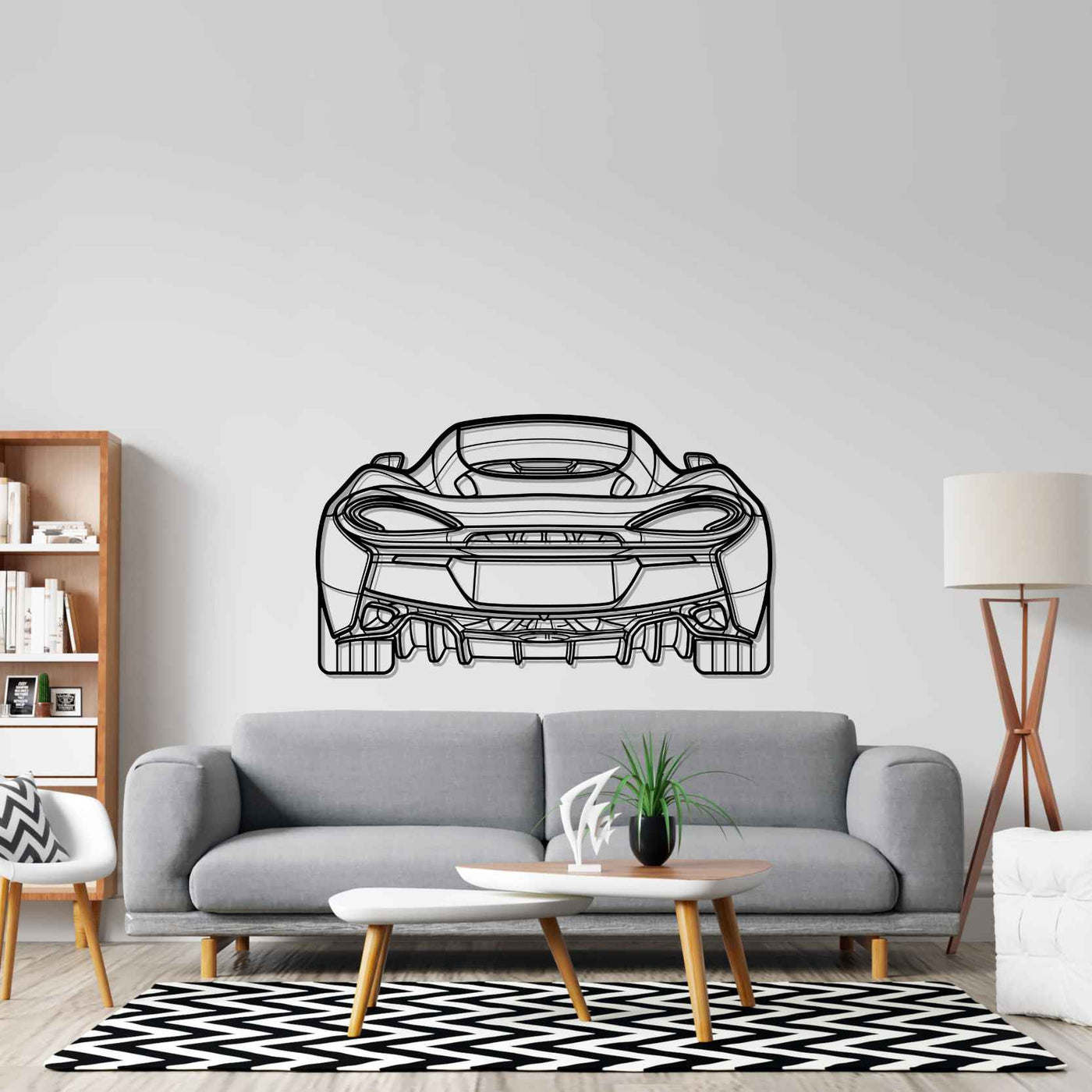 570GT Back Silhouette Metal Wall Art