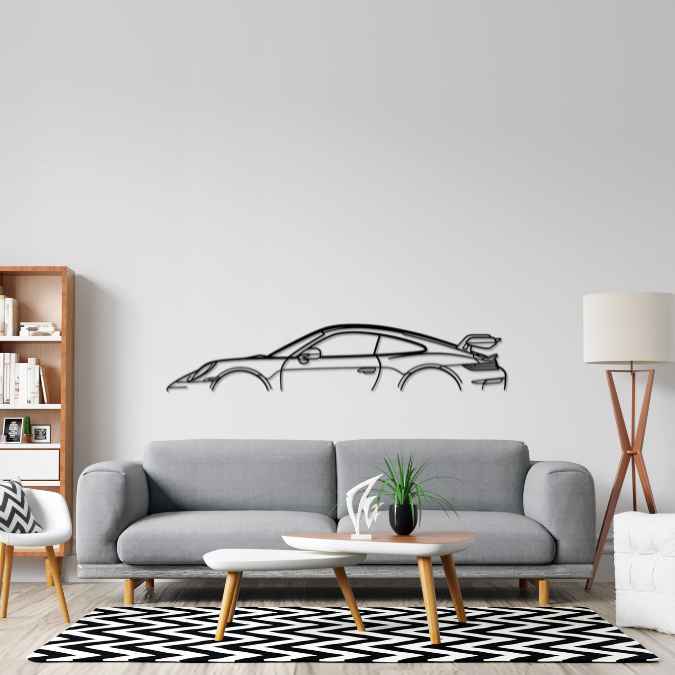 911 GT3 Model 992.2 Classic Silhouette Metal Wall Art