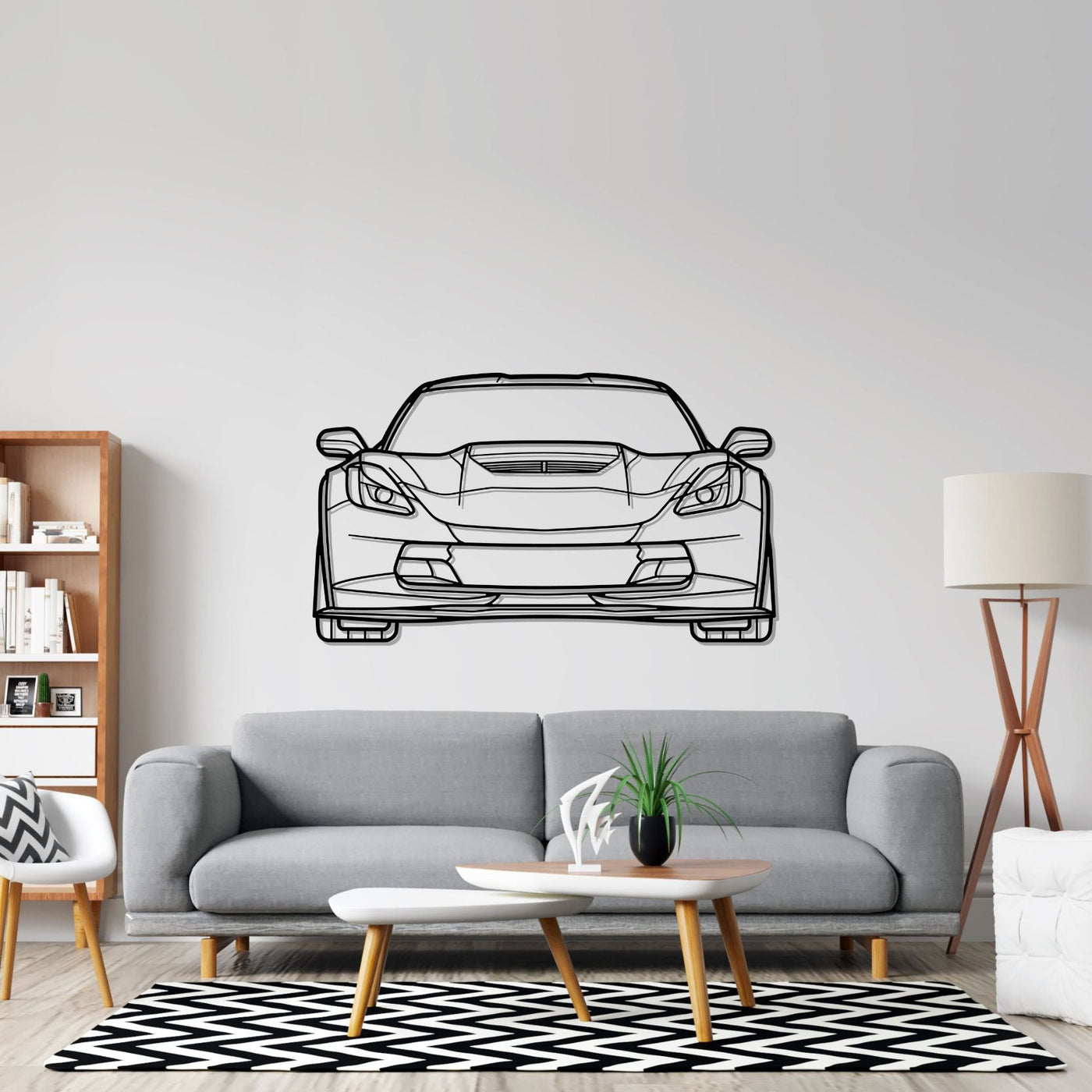 Corvette C7 Z06 2019 Front Silhouette Metal Wall Art