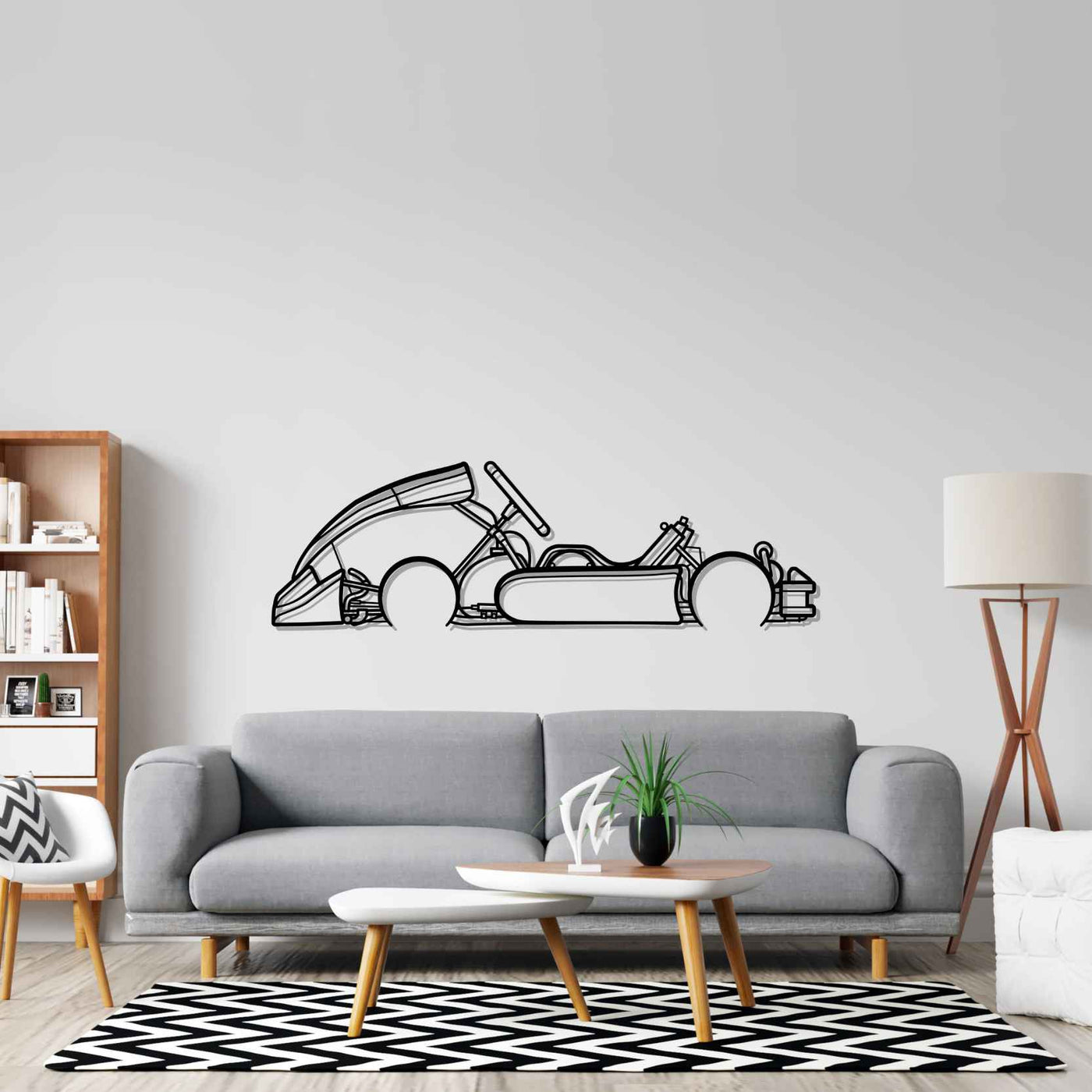 Junior Kart Classic Silhouette Metal Wall Art