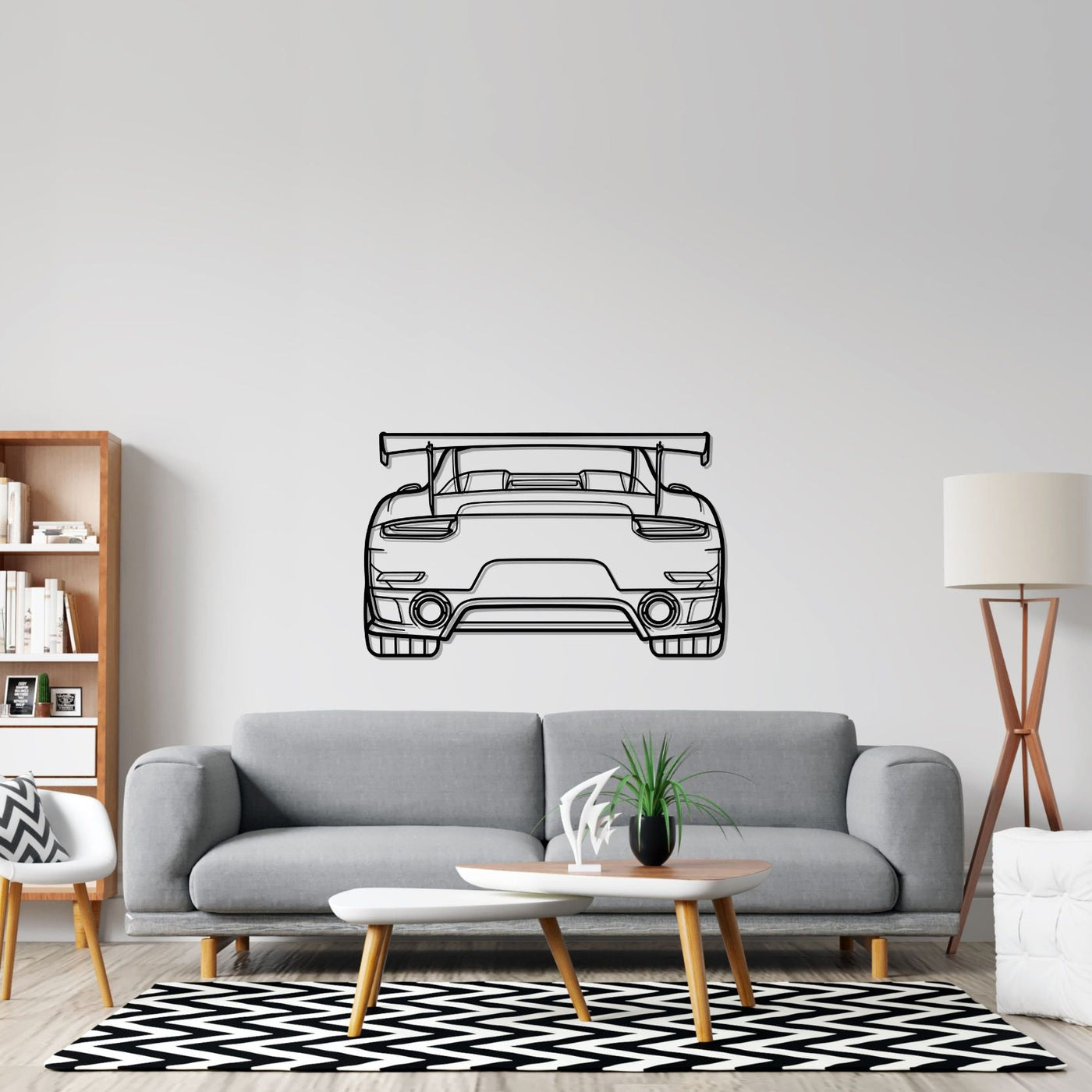 911 GT2 RS model 991 Back Silhouette Metal Wall Art