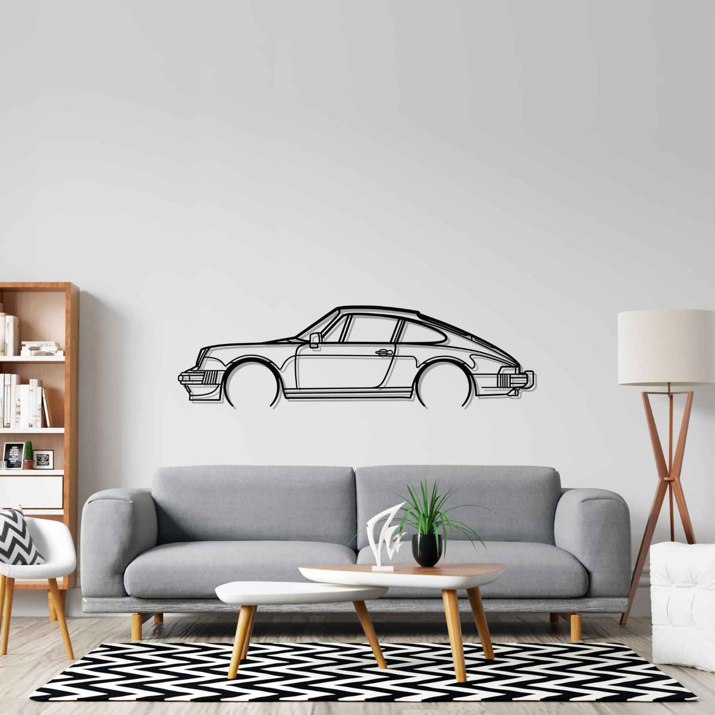 911 Turbo 3.0 Detailed Silhouette Metal Wall Art