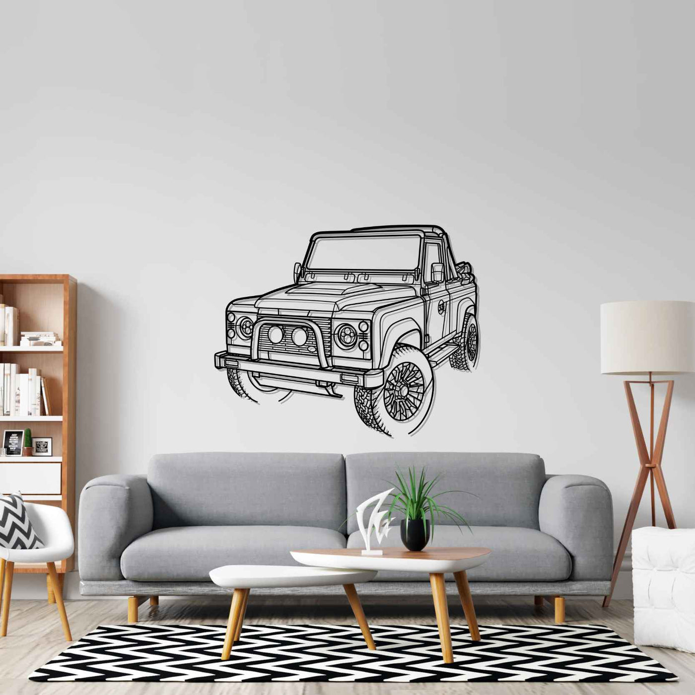 Defender 90 Angle Silhouette Metal Wall Art