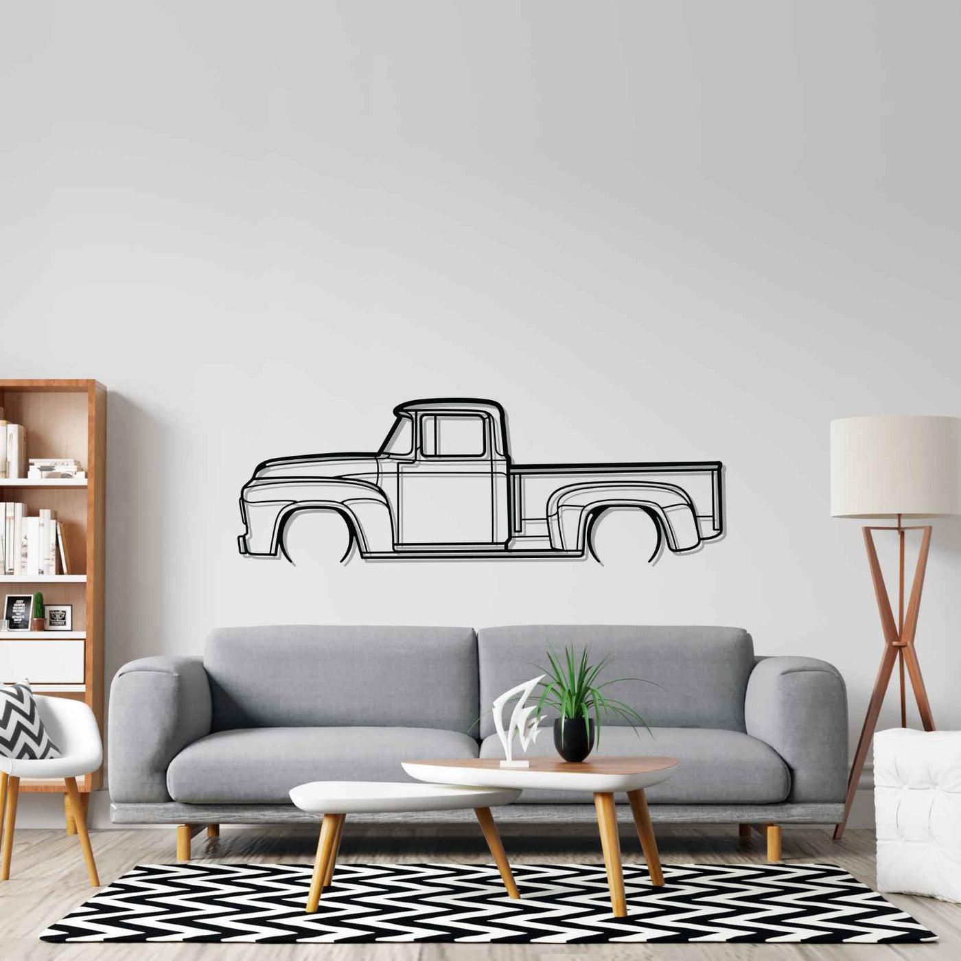 F100 1956 Detailed Silhouette Metal Wall Art