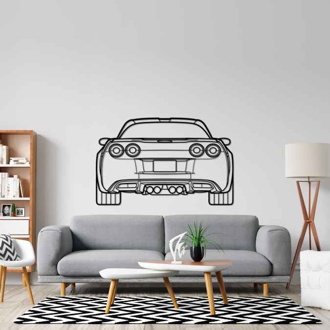 Corvette C6 ZR1 Back Silhouette Metal Wall Art