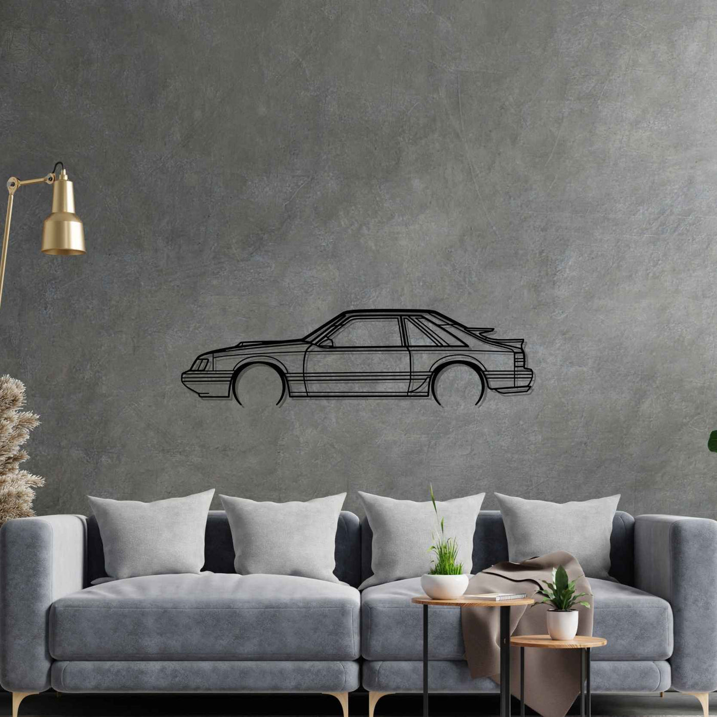 Mustang SVO 1986 Detailed Silhouette Metal Wall Art