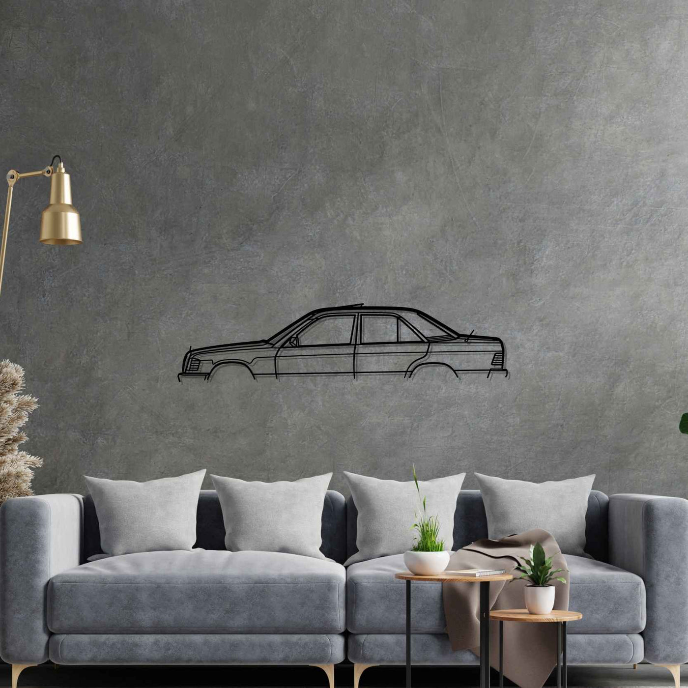 190E 1982 Classic Silhouette Metal Wall Art