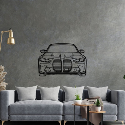 G80 M3 Front Silhouette Metal Wall Art