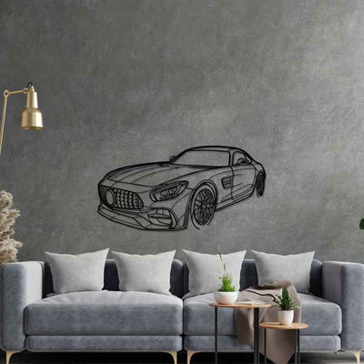 AMG GT 2017 Angle Silhouette Metal Wall Art