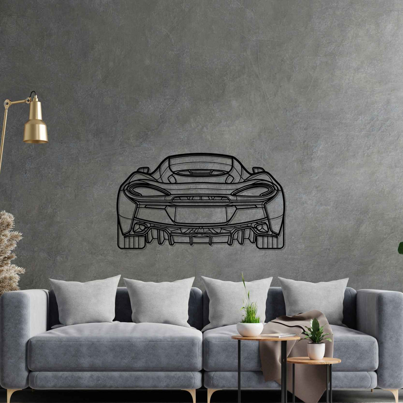 570GT Back Silhouette Metal Wall Art