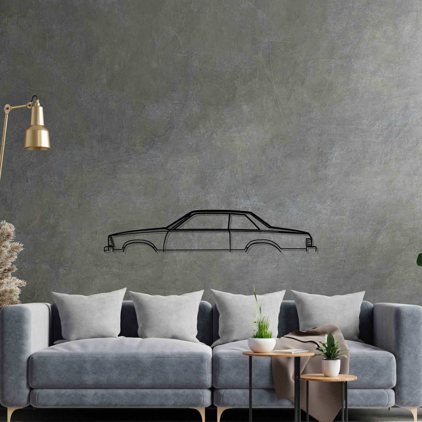 Malibu Coupe 1980 Classic Silhouette Metal Wall Art