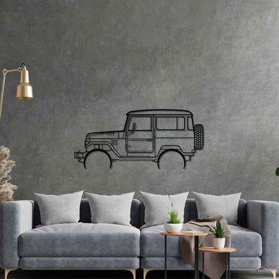 FJ40 1977 Detailed Silhouette Metal Wall Art