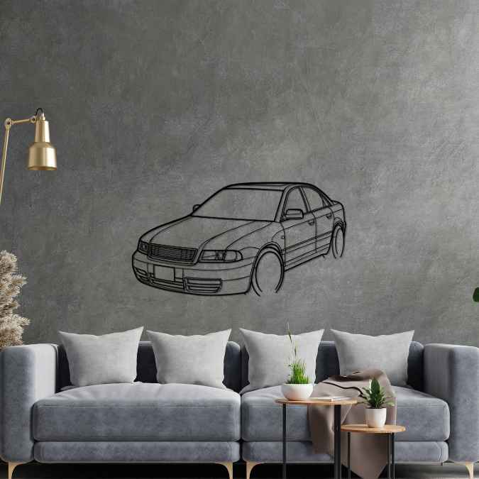 S4 Sedan 2001 Angle Silhouette Metal Wall Art