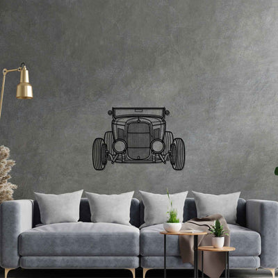 Roadster 1932 Front Silhouette Metal Wall Art