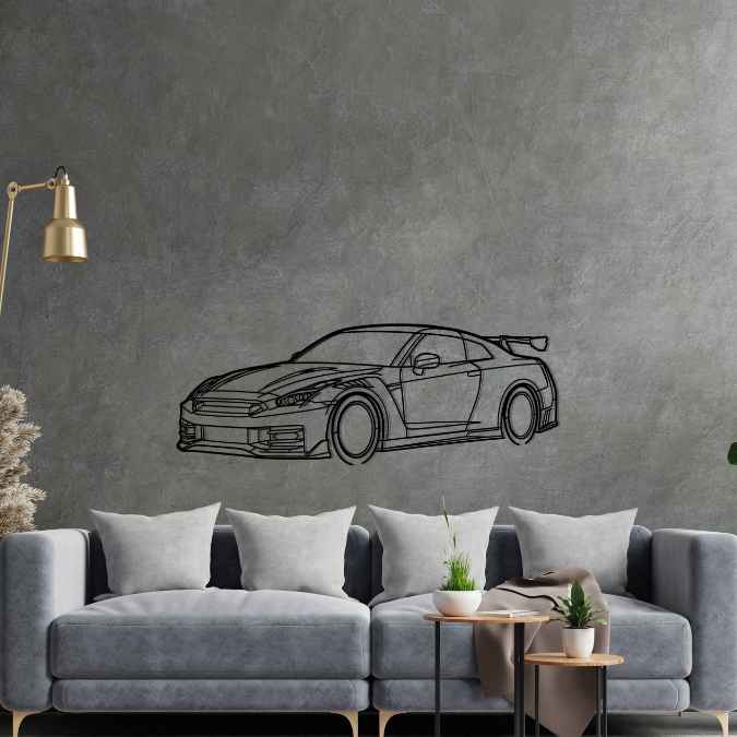 R35 GT-R Nismo 2024 Angle Silhouette Metal Wall Art