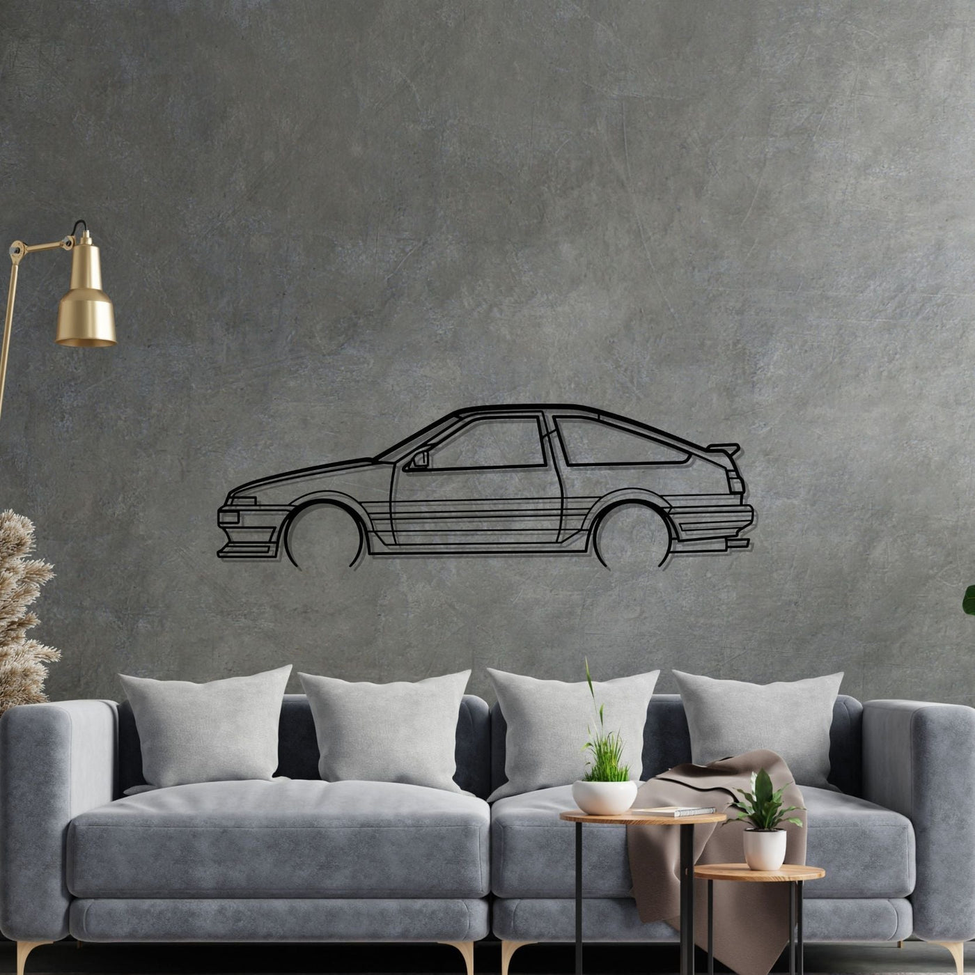 AE86 Detailed Silhouette Metal Wall Art