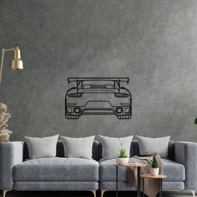 911 GT2 RS model 991 Back Silhouette Metal Wall Art