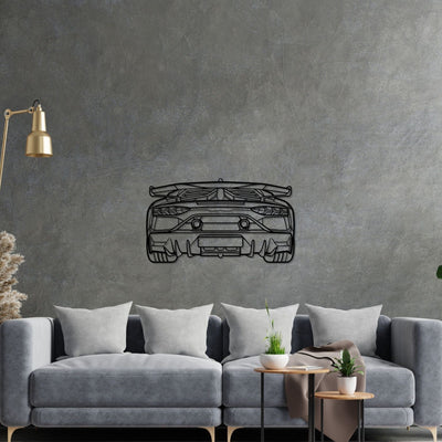 Aventador SVJ 2021 Back Silhouette Metal Wall Art