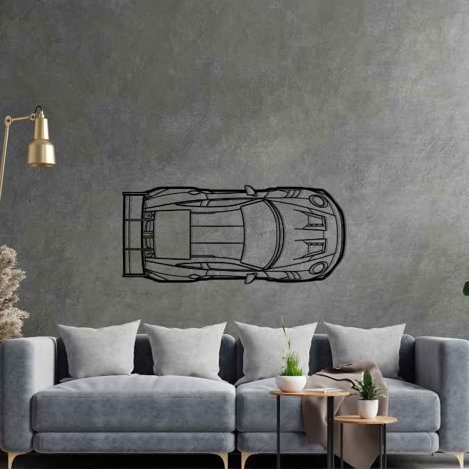 911 GT3 RS Model 992 Top Metal Silhouette Wall Art