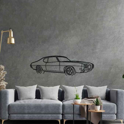 GTO 1970 Angle Silhouette Metal Wall Art