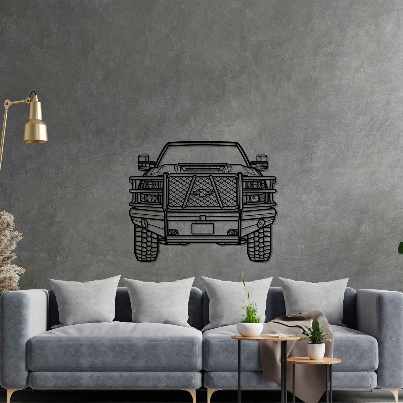 Silverado Front Silhouette Metal Wall Art