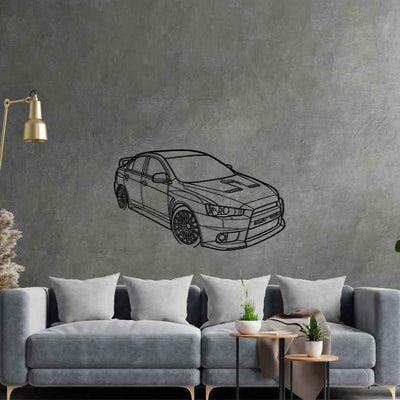 Lancer Evo X GSR 2013 Angle Silhouette Metal Wall Art