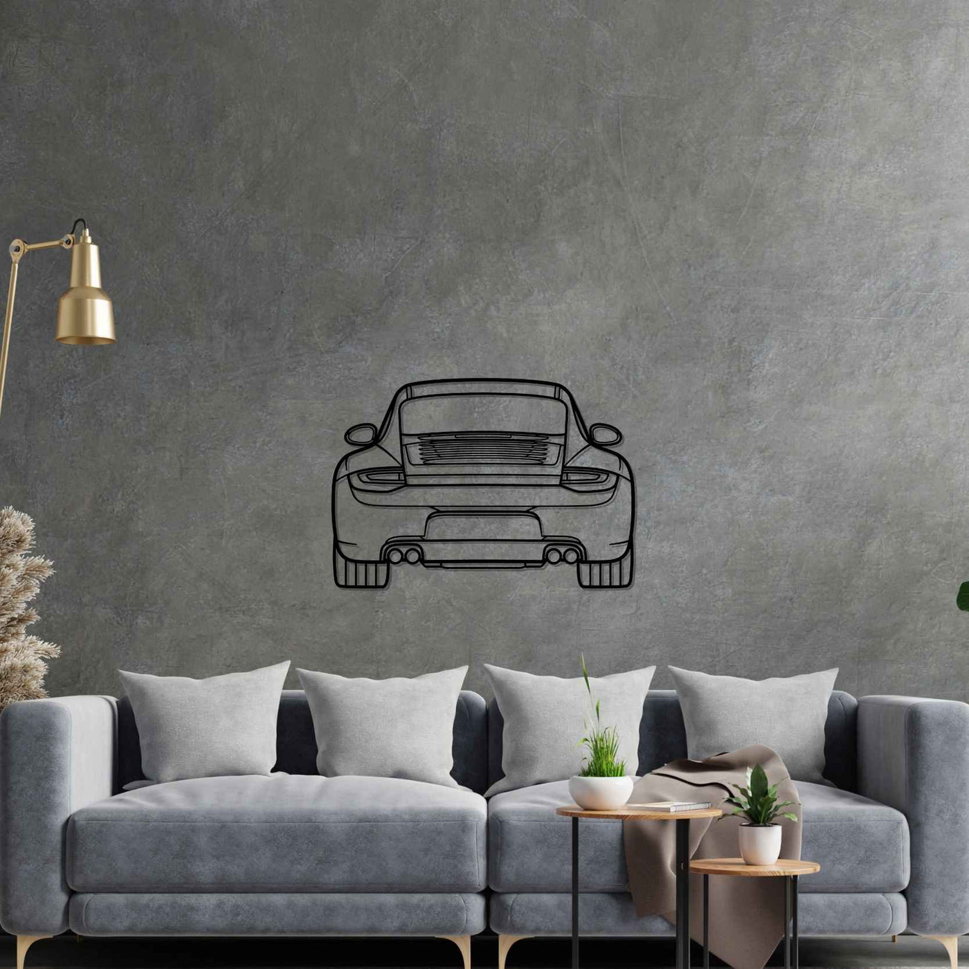 911 Model 997 Back Silhouette Metal Wall Art