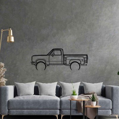 W150 Stepside 1977 Detailed Silhouette Metal Wall Art