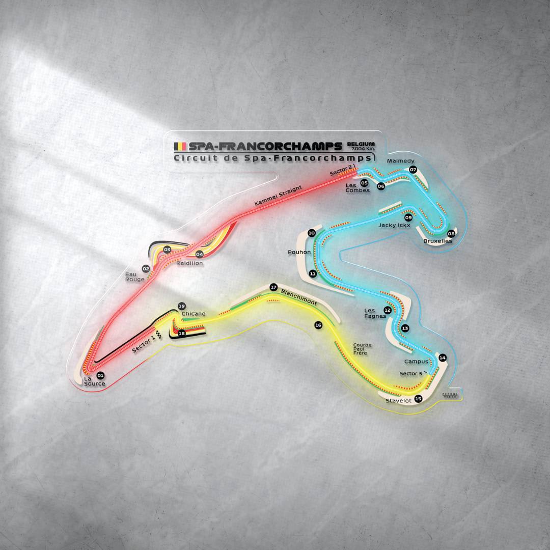 Circuit De Spa-Francorchamps Neon Race Track