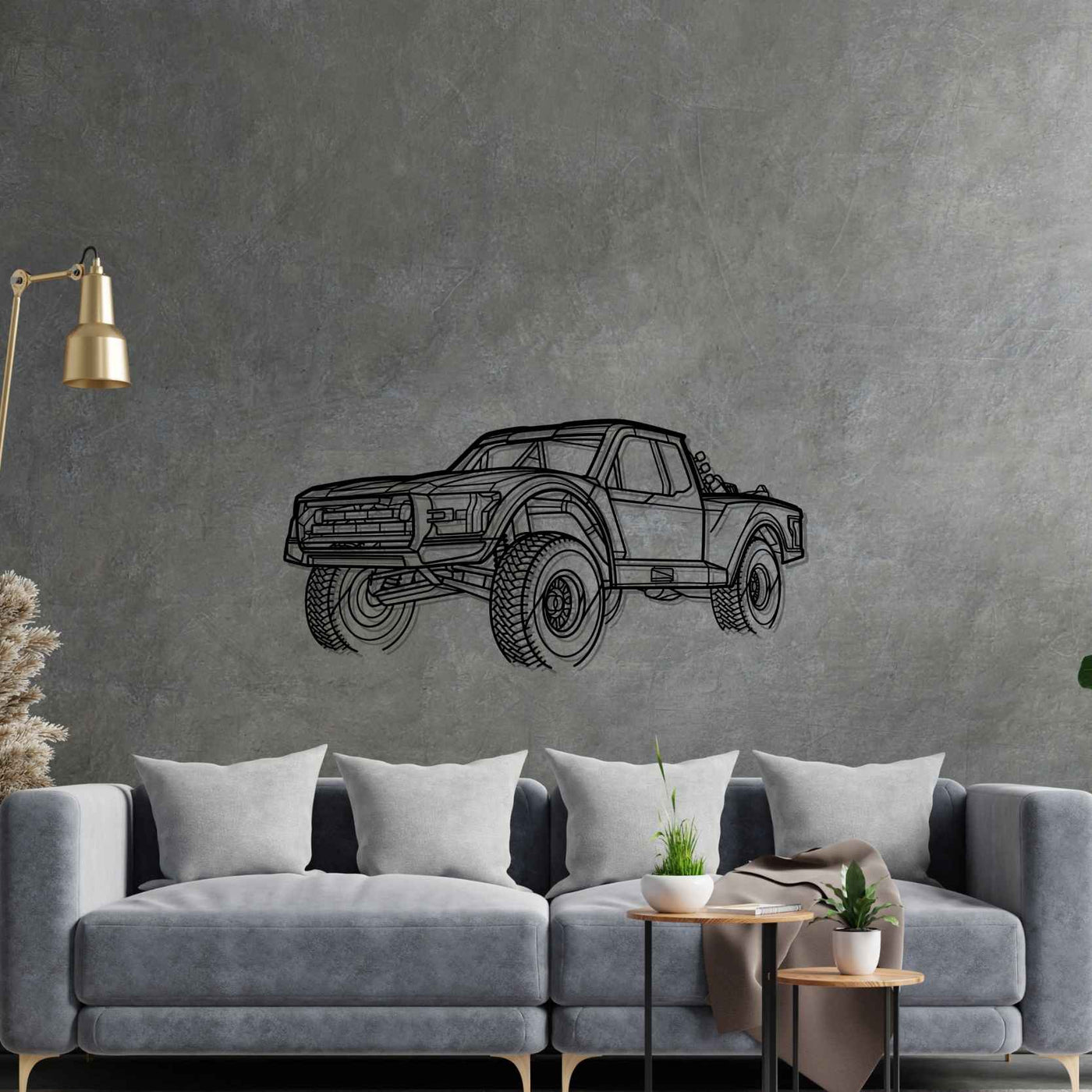 Trophy Truck 6100 Angle Silhouette Metal Wall Art