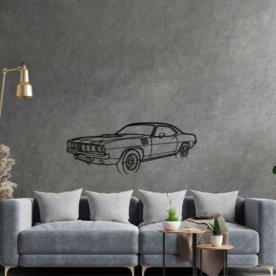 Cuda 1971 Angle Silhouette Metal Wall Art