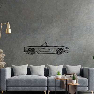 Corvette C1 1960 Detailed Silhouette Metal Wall Art