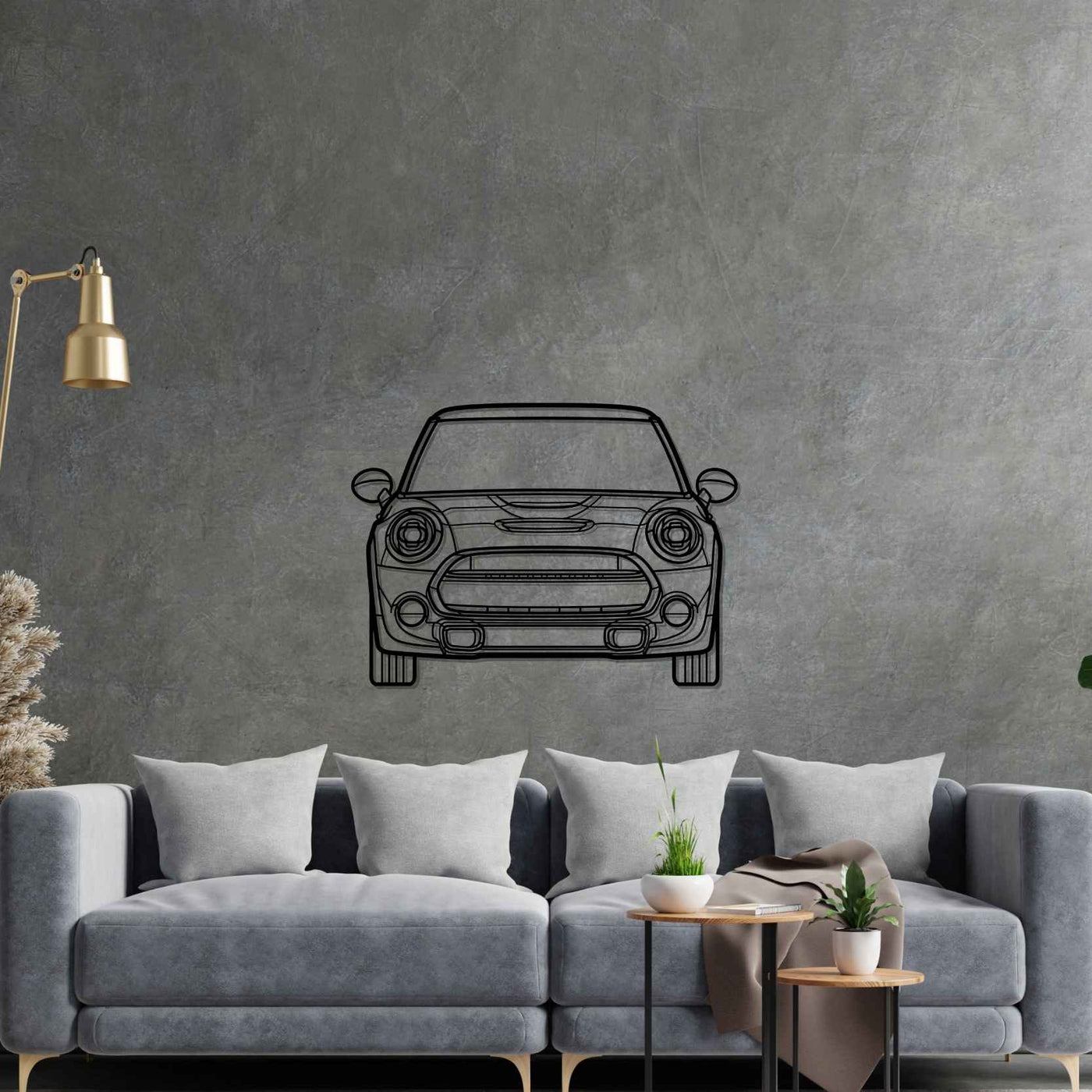 Mini 2021 Front Silhouette Metal Wall Art