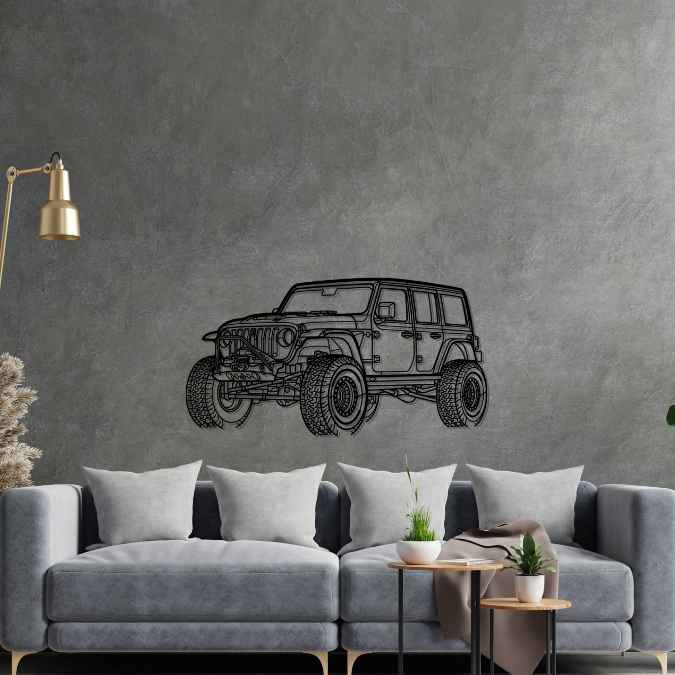 Wrangler Unlimited Angle Silhouette Metal Wall Art