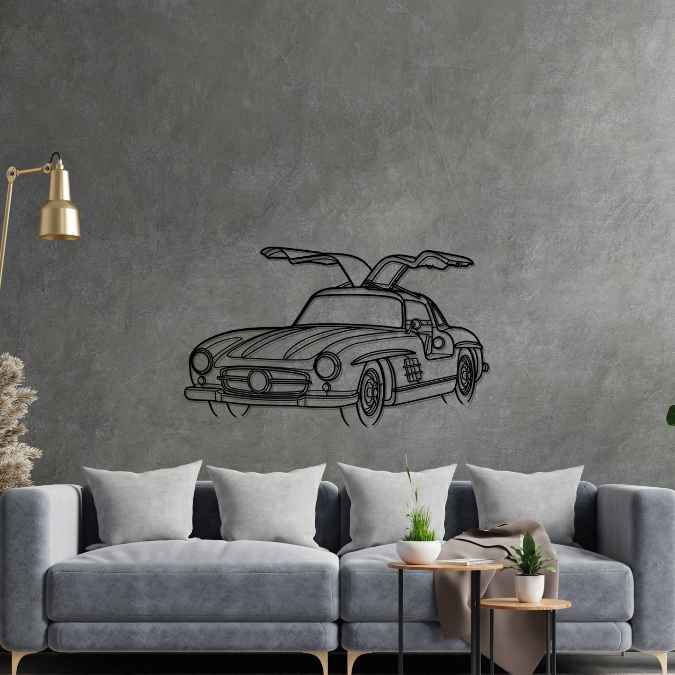 300SL Angle Silhouette Metal Wall Art