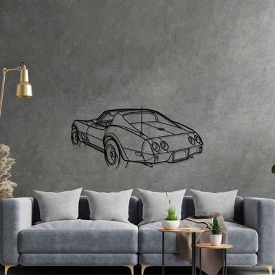 Corvette C3 1976 Angle Silhouette Metal Wall Art