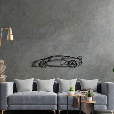 Aventador SVJ 2021 Detailed Silhouette Metal Wall Art