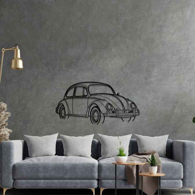 Beetle 1970 Angle Silhouette Metal Wall Art