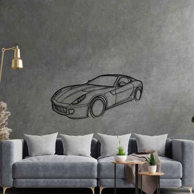 599 GTB Fiorano 2010 Angle Silhouette Metal Wall Art