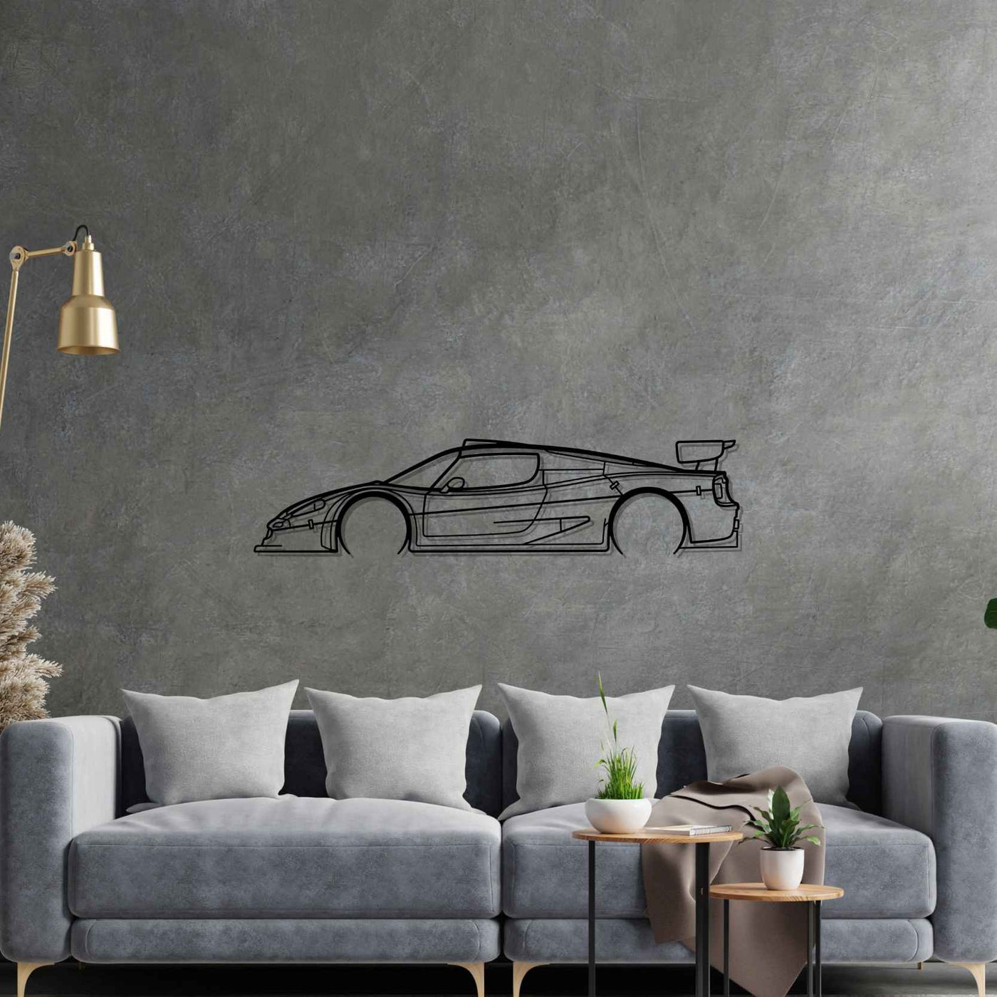 F50 GT Detailed Silhouette Metal Wall Art