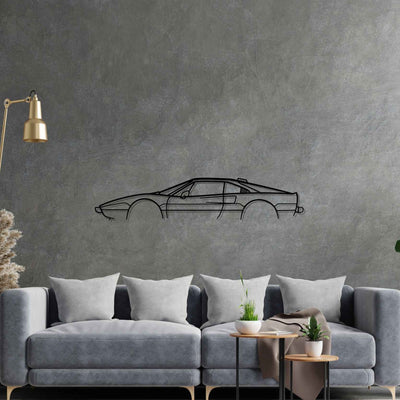 208 GTB Turbo Classic Silhouette Metal Wall Art